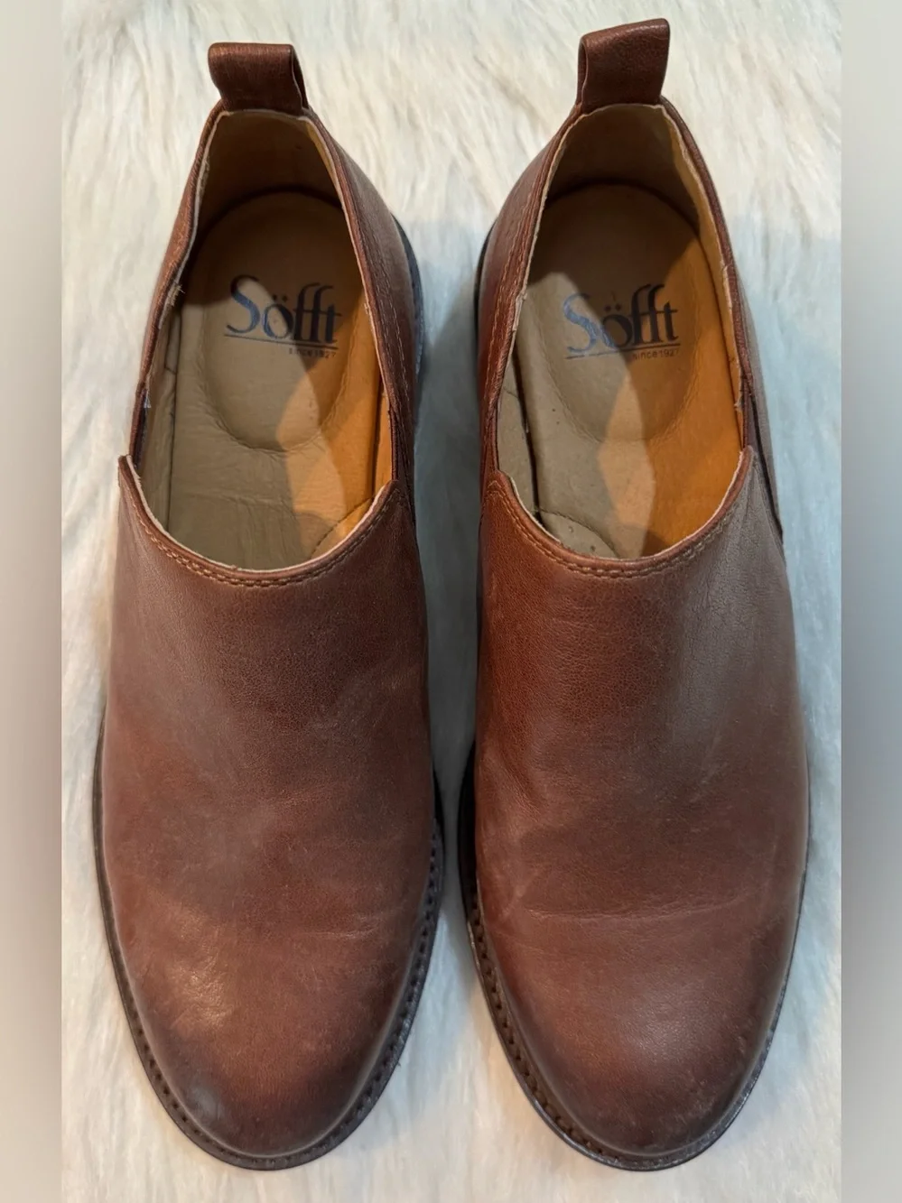 Sofft Naisbury II Slip-On Bootie Italian Leather Brown VERY COMFORTABLE SZ 8 NIB